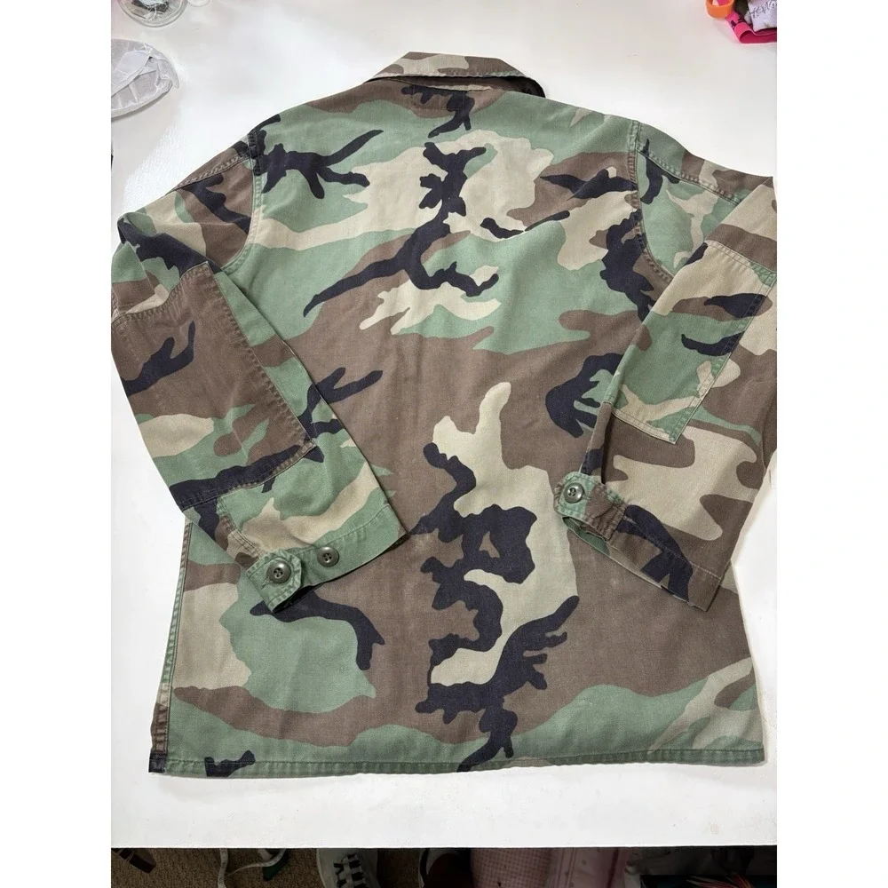 USMC Marines Field Jacket Mens Size M Woodland Camo Summer Weight Coat Shacket